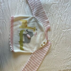 Zubels brand Pink and White Striped Kids Sweater, size 18 months, EUC